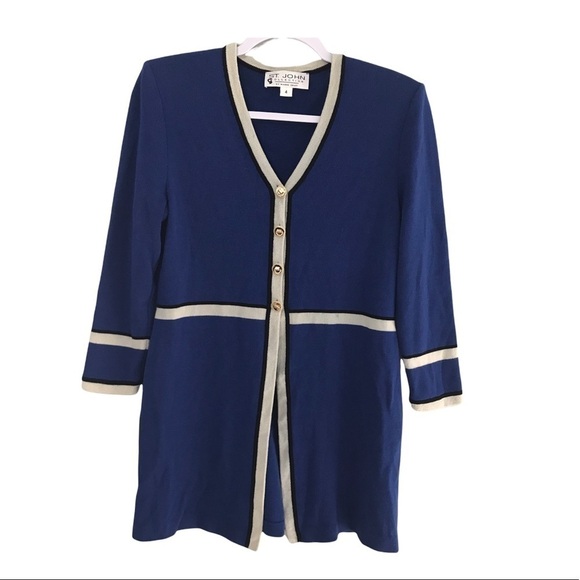 St. John Collection Santana Knit Long Dress Jacket size 4 - Picture 1 of 8